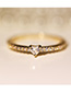 Fashion Golden Heart Ring With Zircon
