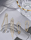 Fashion Golden U-shaped Diamond Chain Earrings