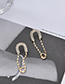 Fashion Golden U-shaped Diamond Chain Earrings