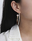 Fashion Golden Shaped Pearl Shaped Geometric Pearl Concave Earrings