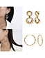Fashion Golden Winding Ring Round Wrapping Earrings
