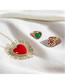 Fashion Color Love Bird Double Necklace With Printed Diamonds