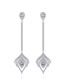 Fashion Platinum Diamond Drop Earrings With Diamonds