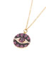 Fashion Purple Round Diamond Eye Necklace