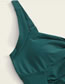 Fashion Green Pleated Panel Swimsuit