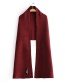 Fashion Red Wine Knitted Scarf With Alphabet