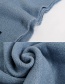 Fashion Haze Blue Knitted Scarf With Alphabet