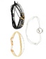 Fashion Gold-plated Woven Wax Rope Gold Bead Round Bracelet Set