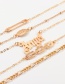 Fashion Golden Pin Pentagram Alphabet Bracelet Set