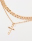 Fashion Golden Cross Double Necklace