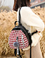 Fashion Red Stitched Rhombus Contrast Shoulder Bag
