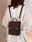 Fashion Brown Belt Buckle Stitching Backpack