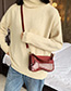 Fashion Red Wine Geometric Love Panel Crossbody Shoulder Bag