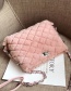 Fashion Pink Plush Rhombus Chain Shoulder Bag