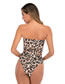 Fashion Leopard Print Leopard Bandeau High Waist Split Swimsuit
