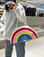 Fashion White Rainbow Canvas Shoulder Bag