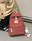 Fashion Red Patchwork Letter Backpack