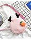 Fashion Pink Small Antlers Radish Plush Shoulder Bag
