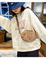 Fashion Brown Small Fish Embroidered Canvas Cross Body Bag