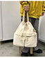 Fashion White Strap Pocket Drawstring Backpack
