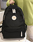 Fashion Black Stitched Contrast Backpack