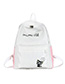 Fashion Light Grey Cute Cat Letter Stitching Backpack