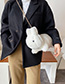 Fashion White Three-dimensional Chain Bunny Crossbody Shoulder Bag