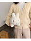 Fashion White Three-dimensional Chain Bunny Crossbody Shoulder Bag