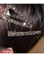 Fashion Gun Black Set Flash Diamond Triangle Hair Clip Set