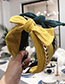 Fashion Dark Green Striped Creased Chain Knotted Wide-edged Bow Headband