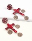 Fashion Color Round Cross Portrait Earrings With Diamonds