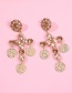 Fashion Color Round Cross Portrait Earrings With Diamonds