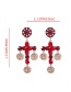 Fashion Champagne Round Cross Portrait Earrings With Diamonds