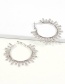 Fashion White K Diamond Round Sun Flower Earrings
