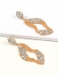 Fashion Gold Color Diamond Diamond Beads Cutout Geometric Earrings