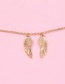 Fashion Golden Alloy Feather Wings Necklace