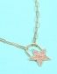 Fashion Golden Pentagram Chain Necklace With Diamonds