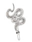 Fashion Pale Silver Alloy Embossed Snake Hollow Hair Clip