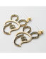 Fashion Golden Mouse Black And White Rhinestone Alloy Earrings