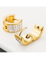 Fashion Golden Round Earrings With Rhinestones