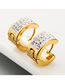 Fashion Golden Round Earrings With Rhinestones