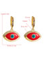 Fashion Red Oil Drop Diamond Eye Geometric Earrings