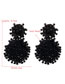 Fashion Black Double Size Round Flannel Handmade Beaded Earrings
