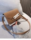 Fashion Brown Frosted Stitched Chain Shoulder Bag