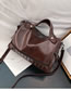 Fashion Light Brown Studded Zipped Shoulder Bag