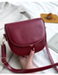 Fashion Red Semi-flap Flap Lock Shoulder Crossbody Bag