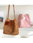 Fashion Pink Lamb Wool Shoulder Bag