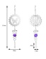 Fashion Silver Butterfly Wave Pattern Crystal Ball Hollow Wind Chimes