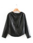 Fashion Black Leather Embroidered Top