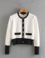 Fashion White Patchwork Mink Knitted Cardigan